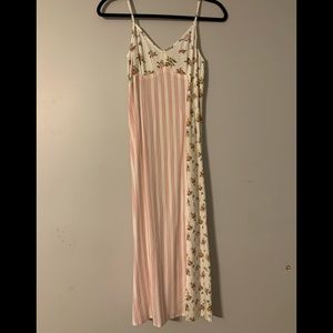 Mixed pattern midi Dress with Slit